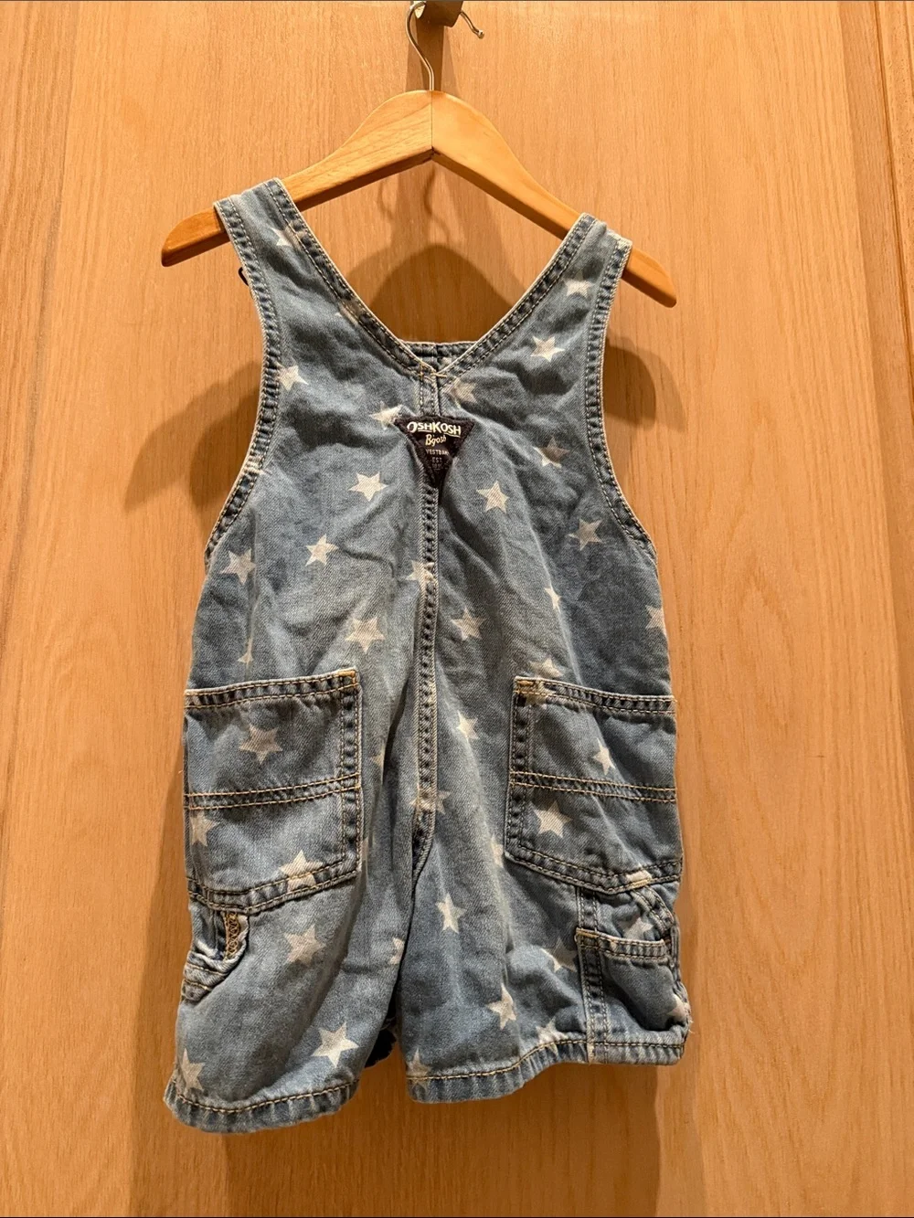 OshKosh B'gosh Light Blue Star Print Denim Shortalls